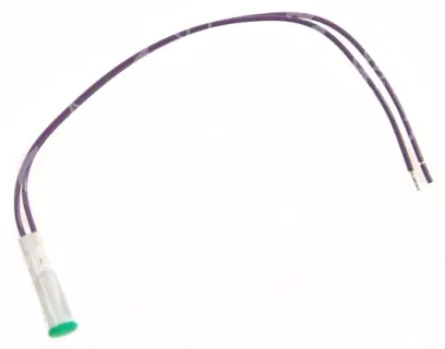světlo signalizační, zelená, d =7 mm, 250V, T85,  L =150mm